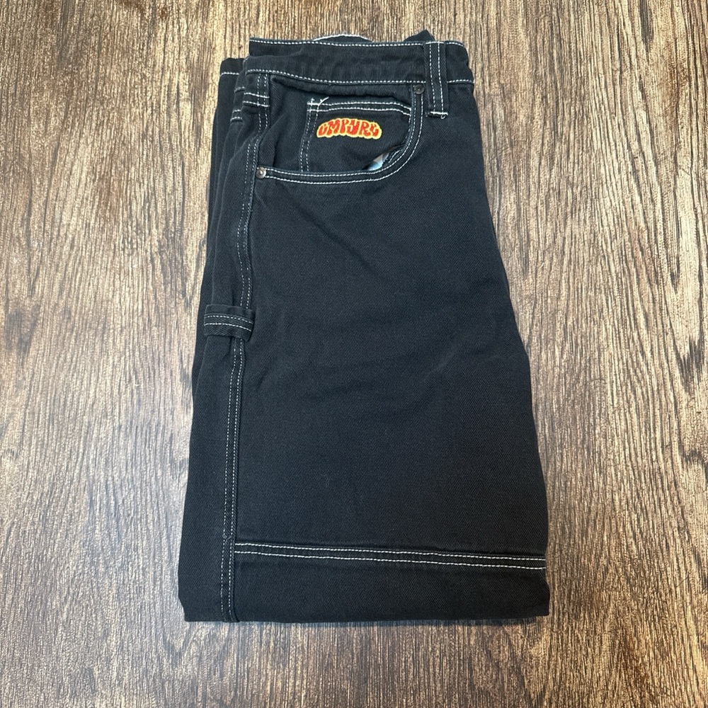 AMIRI Black Jeans with White Stitching